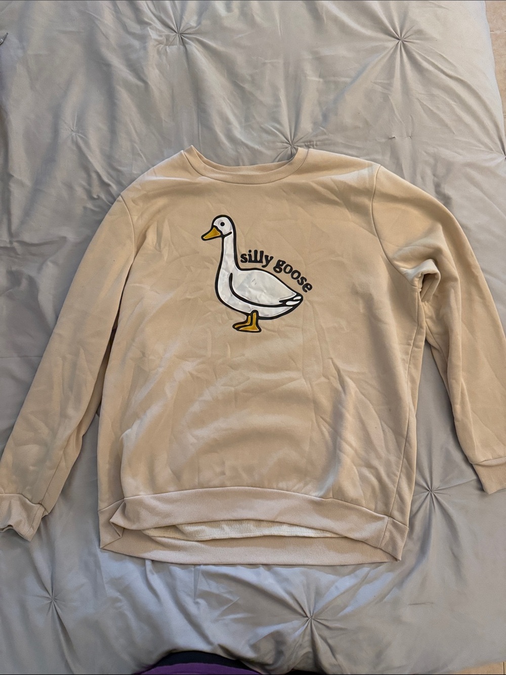 Silly Goose Graphic Sweatshirt - Beige